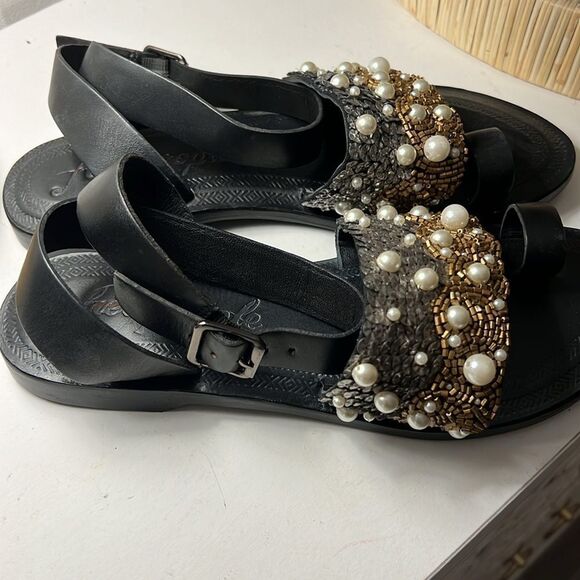 FREE PEOPLE Sun Peaks Embellished Sandals / Black - Picture 2 of 3